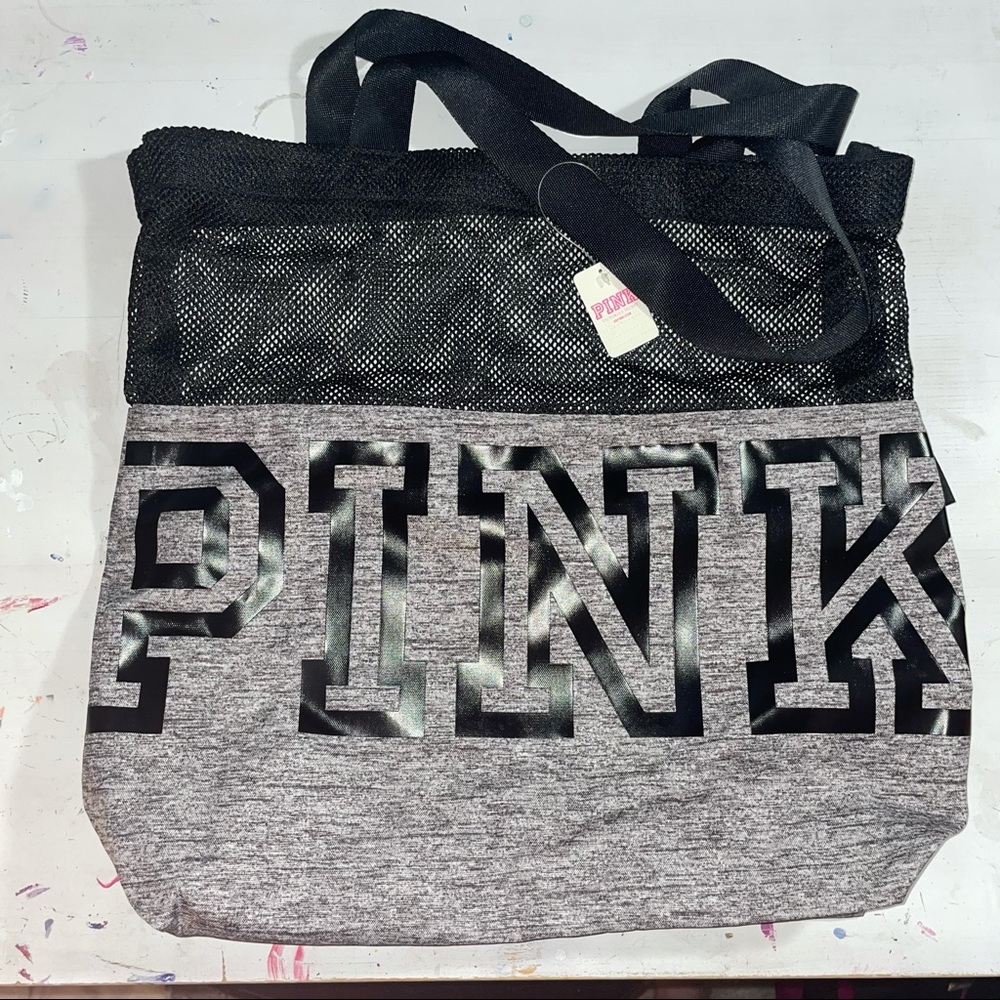 VS pink Grey Tote Bag